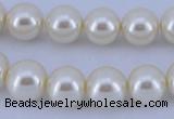 CGL22 10PCS 16 inches 4mm round dyed glass pearl beads wholesale