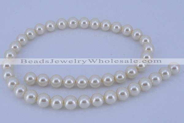 CGL22 10PCS 16 inches 4mm round dyed glass pearl beads wholesale