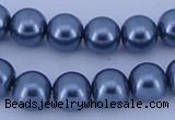 CGL233 10PCS 16 inches 6mm round dyed glass pearl beads wholesale