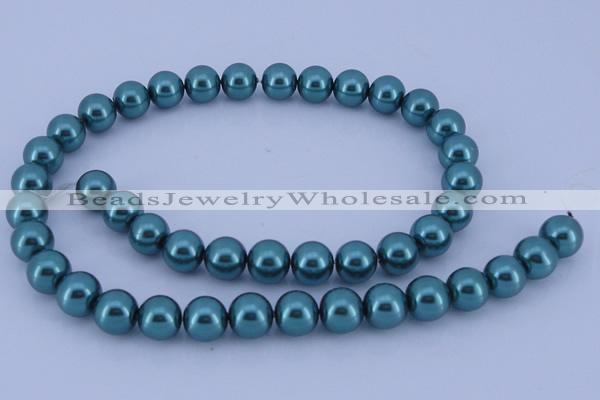 CGL247 5PCS 16 inches 14mm round dyed glass pearl beads wholesale