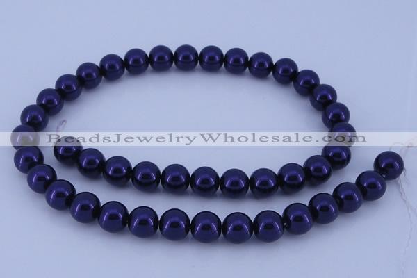 CGL272 10PCS 16 inches 4mm round dyed glass pearl beads wholesale