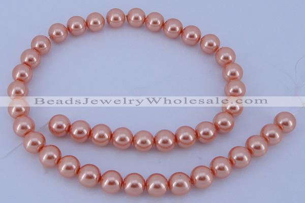 CGL298 5PCS 16 inches 16mm round dyed glass pearl beads wholesale