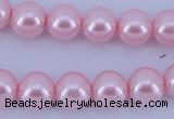 CGL302 10PCS 16 inches 4mm round dyed glass pearl beads wholesale