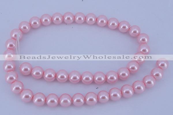 CGL302 10PCS 16 inches 4mm round dyed glass pearl beads wholesale