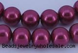 CGL312 10PCS 16 inches 4mm round dyed glass pearl beads wholesale