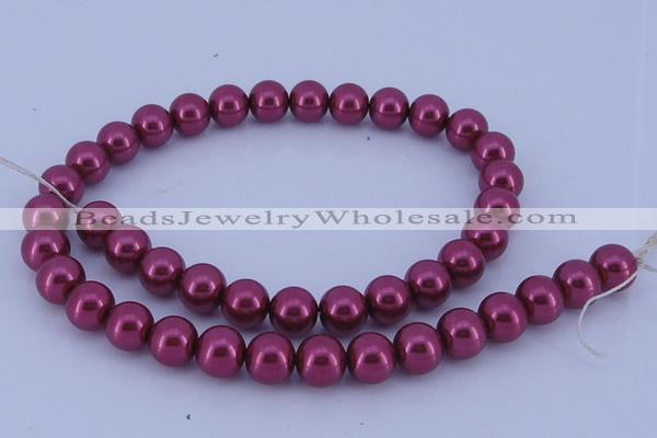 CGL314 10PCS 16 inches 8mm round dyed glass pearl beads wholesale