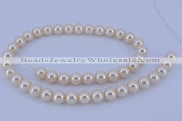 CGL32 10PCS 16 inches 4mm round dyed glass pearl beads wholesale