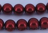 CGL322 10PCS 16 inches 4mm round dyed glass pearl beads wholesale