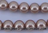 CGL352 10PCS 16 inches 4mm round dyed glass pearl beads wholesale