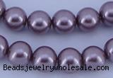 CGL382 10PCS 16 inches 4mm round dyed glass pearl beads wholesale