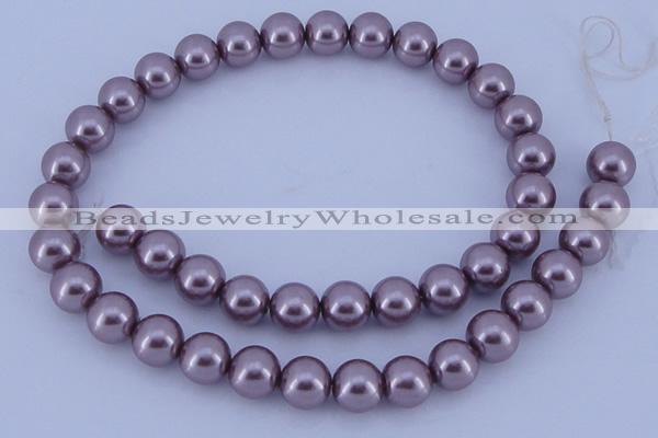 CGL382 10PCS 16 inches 4mm round dyed glass pearl beads wholesale