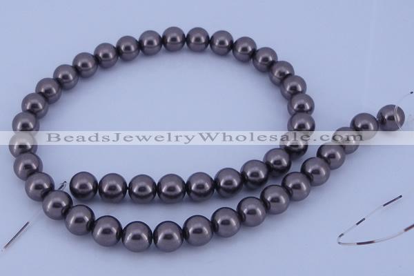 CGL405 5PCS 16 inches 10mm round dyed glass pearl beads wholesale