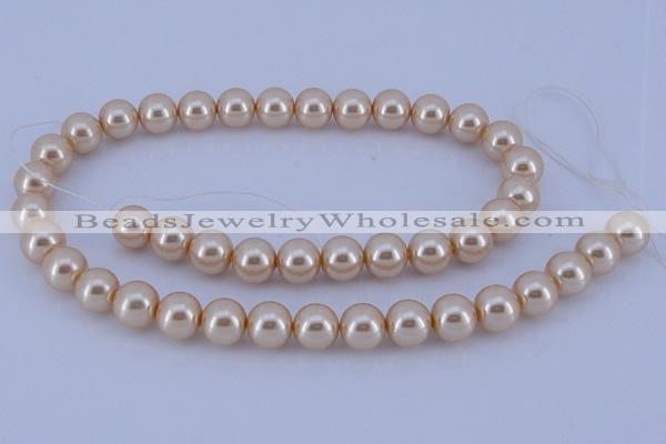 CGL42 10PCS 16 inches 4mm round dyed glass pearl beads wholesale