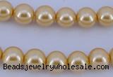 CGL53 10PCS 16 inches 6mm round dyed glass pearl beads wholesale