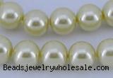 CGL82 10PCS 16 inches 4mm round dyed glass pearl beads wholesale