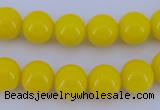 CGL861 10PCS 16 inches 6mm round heated glass pearl beads wholesale