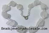 CGN140 19.5 inches 10*14mm - 20*30mm nuggets white crystal necklaces