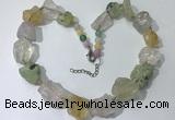 CGN145 19.5 inches 10*14mm - 20*30mm nuggets mixed quartz necklaces