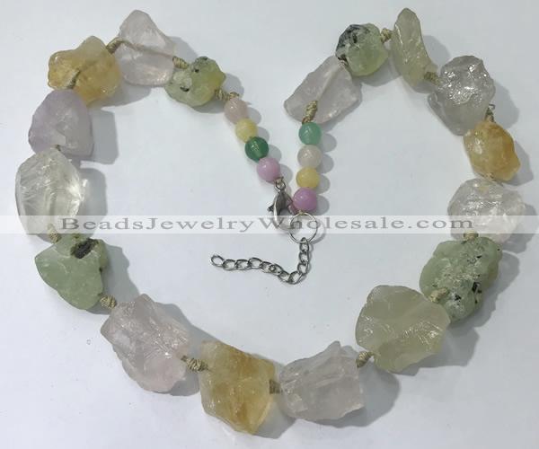 CGN145 19.5 inches 10*14mm - 20*30mm nuggets mixed quartz necklaces