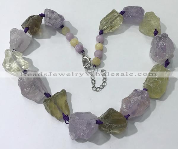 CGN146 19.5 inches 10*14mm - 20*30mm nuggets mixed quartz necklaces