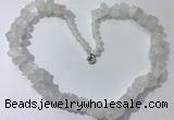 CGN155 18.5 inches 12*16mm - 13*18mm nuggets white crystal necklaces