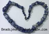 CGN163 18.5 inches 12*16mm - 13*18mm nuggets lapis lazuli necklaces