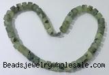 CGN175 20 inches 7*12mm - 9*12mm tyre matte prehnite necklaces