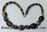 CGN271 18.5 inches 8mm round & 18*25mm oval agate beaded necklaces