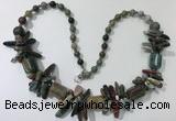 CGN307 27.5 inches chinese crystal & Indian agate beaded necklaces