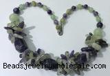 CGN330 20.5 inches chinese crystal & mixed gemstone beaded necklaces