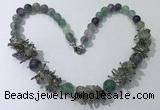 CGN353 19.5 inches chinese crystal & fluorite beaded necklaces