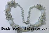 CGN388 23 inches chinese crystal & opal beaded necklaces