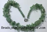 CGN389 23 inches chinese crystal & green aventurine beaded necklaces