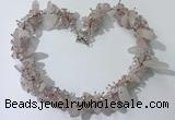 CGN400 19.5 inches chinese crystal & rose quartz chips beaded necklaces