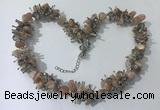 CGN415 19.5 inches chinese crystal & moonstone chips beaded necklaces