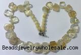 CGN430 20 inches freeform citrine gemstone beaded necklaces