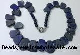 CGN432 20 inches freeform lapis lazuli gemstone beaded necklaces