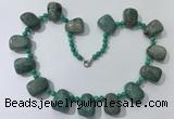 CGN443 21.5 inches freeform amazonite beaded necklaces