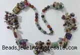 CGN452 25.5 inches chinese crystal & mixed gemstone beaded necklaces