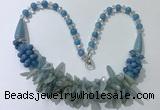 CGN462 22 inches chinese crystal & mixed gemstone beaded necklaces