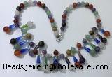 CGN507 21 inches chinese crystal & mixed gemstone beaded necklaces