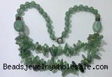 CGN524 23.5 inches chinese crystal & green aventurine beaded necklaces