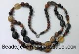 CGN549 23.5 inches striped agate gemstone beaded necklaces