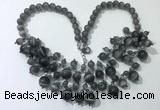 CGN557 19.5 inches stylish 4mm - 12mm cat eye beaded necklaces