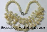 CGN561 19.5 inches stylish 4mm - 12mm yellow jade beaded necklaces