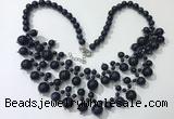 CGN563 19.5 inches stylish 4mm - 12mm blue goldstone beaded necklaces