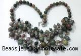 CGN572 19.5 inches stylish 4mm - 12mm Indian agate beaded necklaces