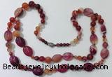 CGN585 23.5 inches striped agate gemstone beaded necklaces