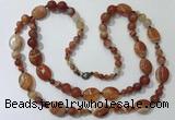 CGN586 23.5 inches striped agate gemstone beaded necklaces