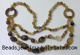 CGN596 23.5 inches striped agate gemstone beaded necklaces